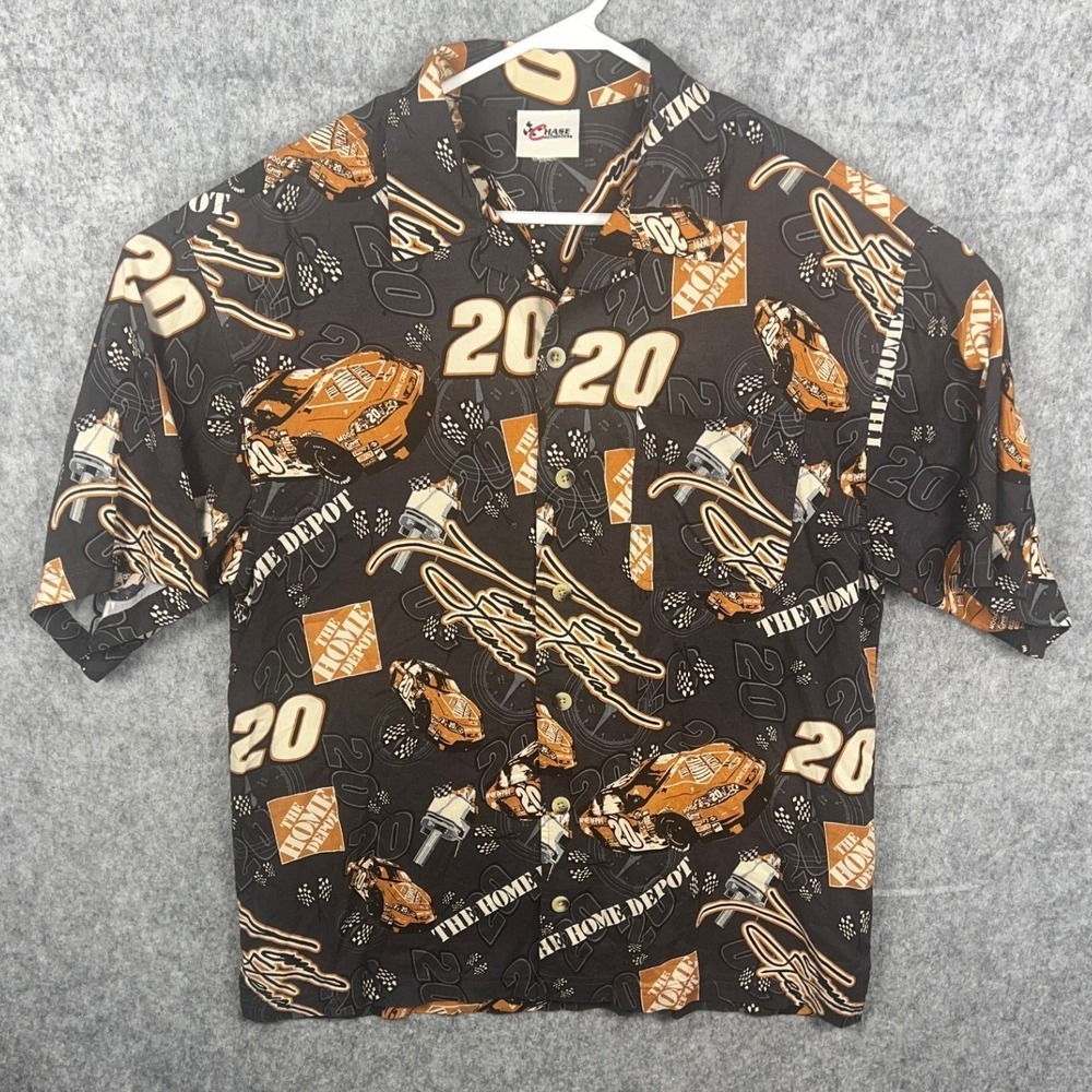 Chase Authentics Tony Stewart Home Depot NASCAR Shirt Mens XL #20 All Over Print